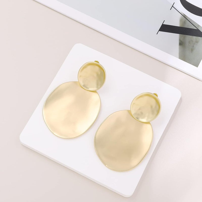 OCCFAE Store Metal Clip On Earrings for Women Non Pierced Dangle Drop Earrings Multiple Styles - Image 5